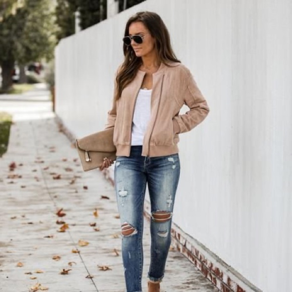 VICI faux suede bomber jacket